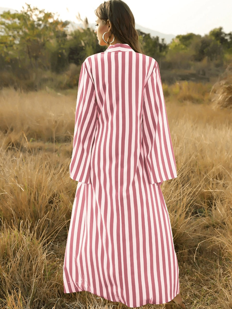 Maxi Boho Dress with Stripes