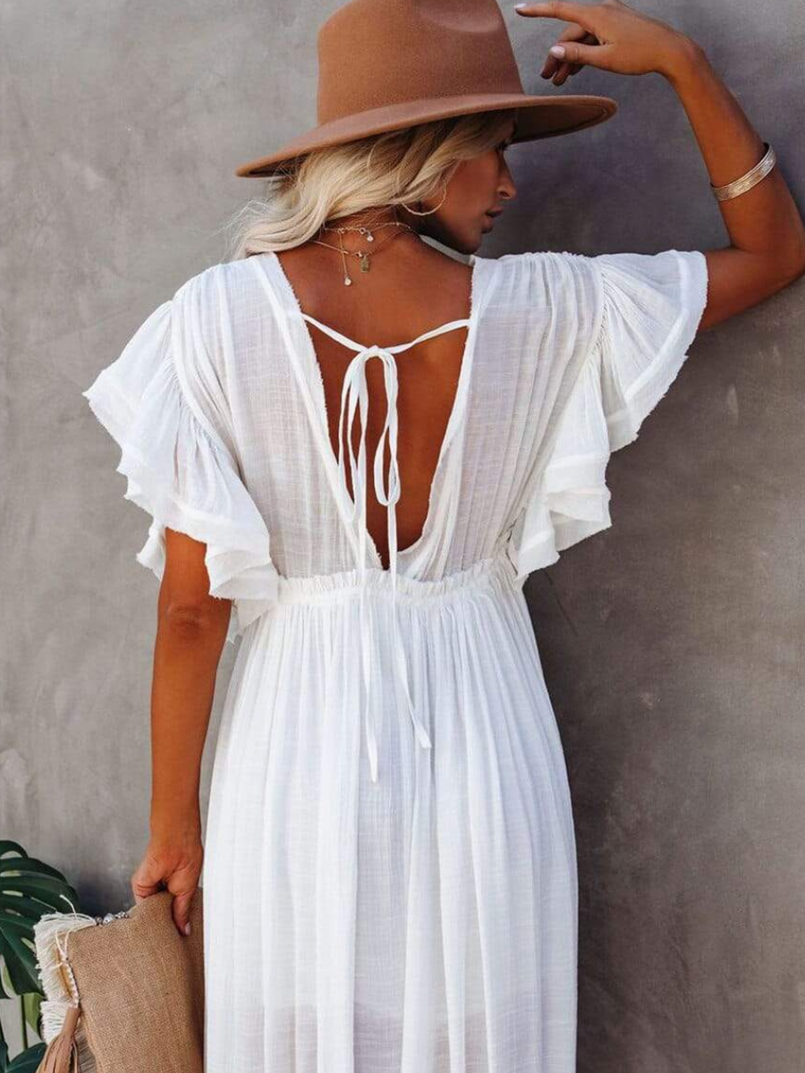 White Beach Boho Dress