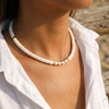 White Boho Bead Necklace