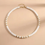 White Boho Bead Necklace