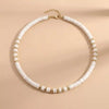 White Boho Bead Necklace