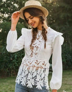 White Boho Blouse Long Sleeve