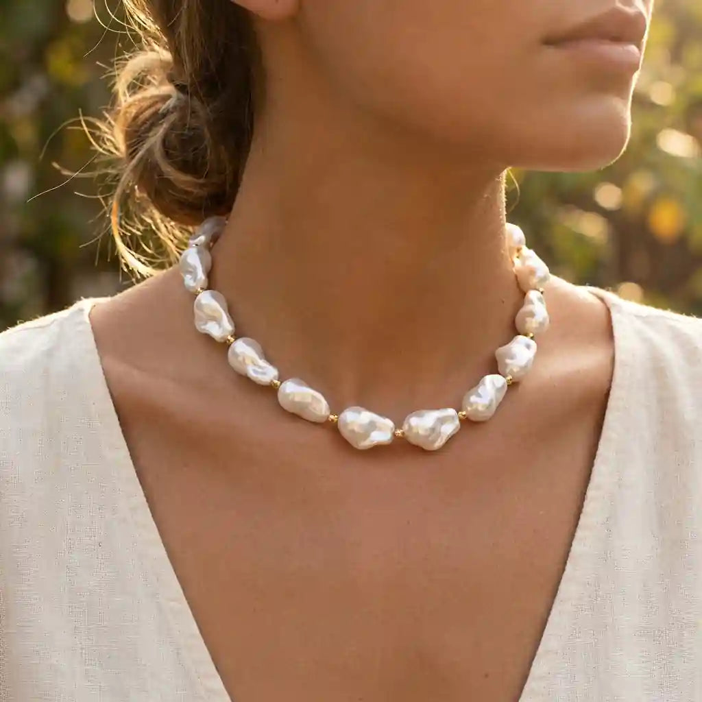 White Boho Choker Necklace