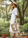 White Boho Midi Dress