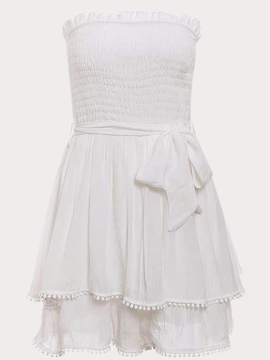 White Boho Mini Dress