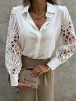 White Boho chic Blouse with embroidered puffed sleeves
