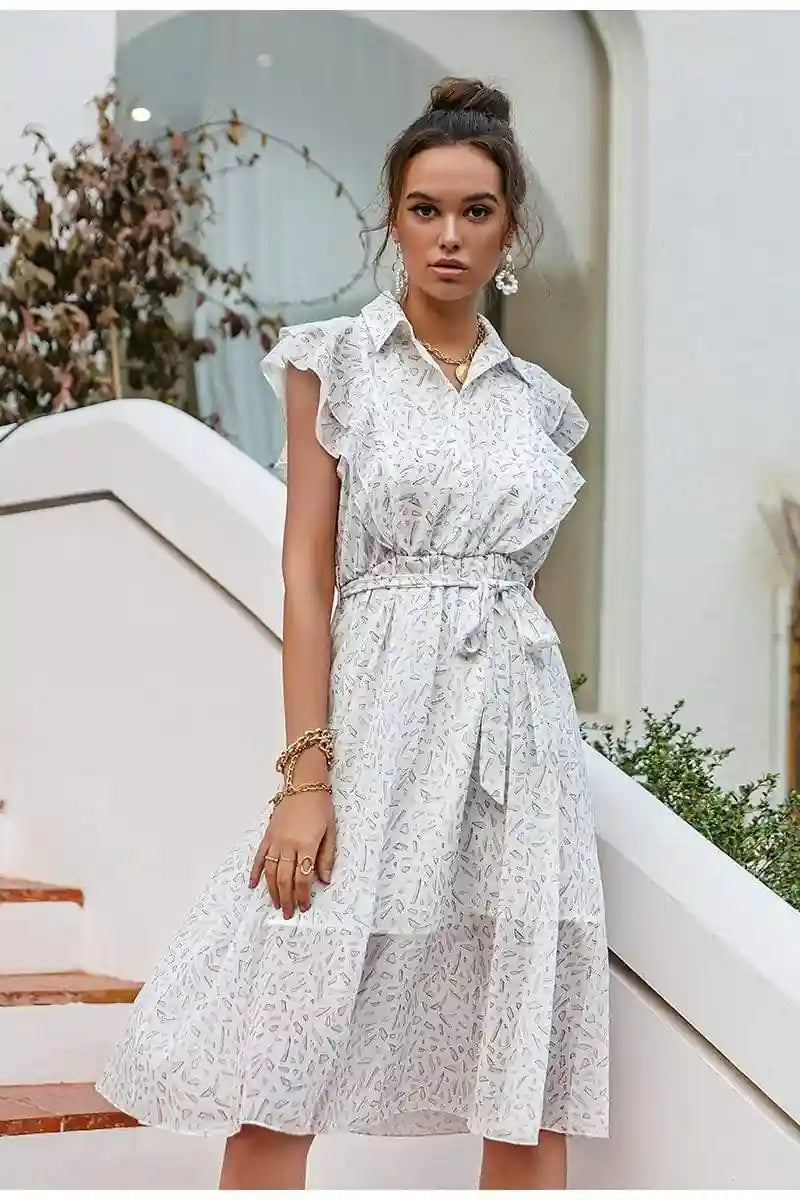 White Boho dress