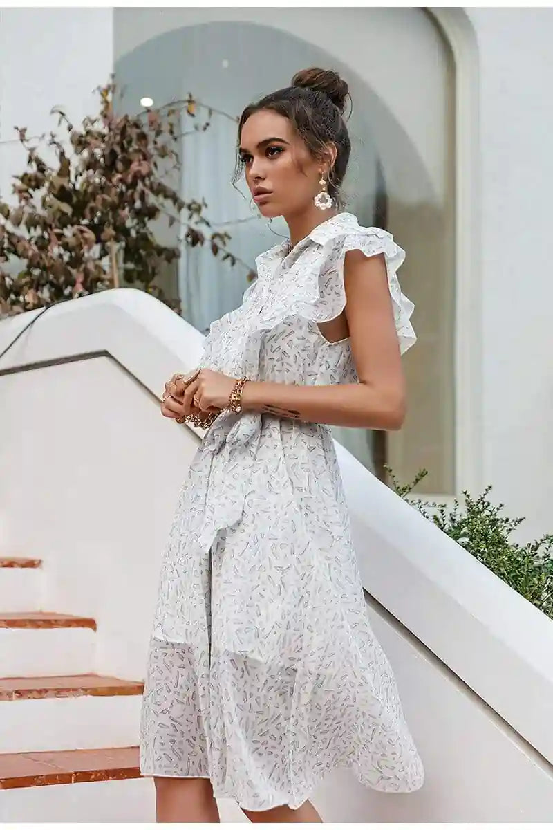 White Boho dress
