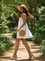 White Embroidered Mini Dress