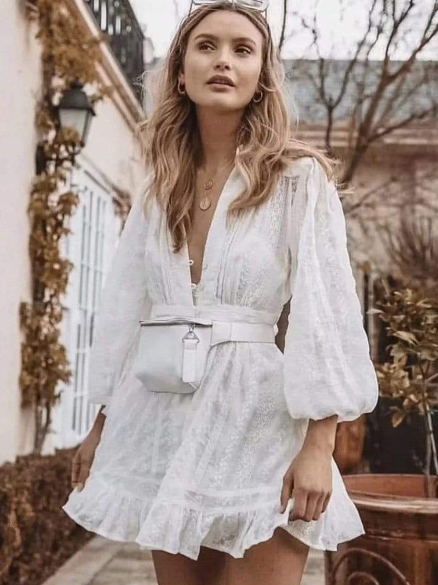 White Mini Bohemian Dress