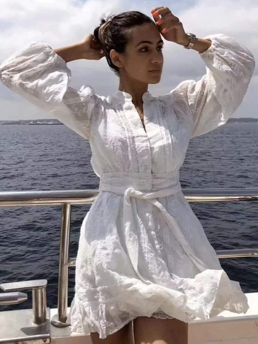 White Mini Bohemian Dress