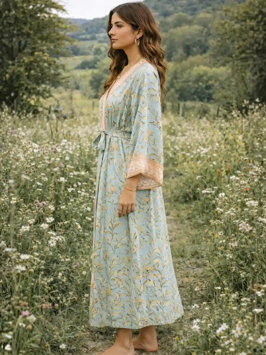 Woman Boho Beach Kimono