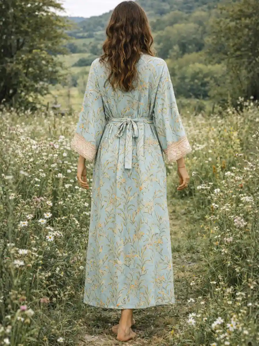 Woman Boho Beach Kimono