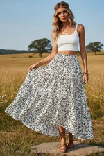Women High Waist Boho Maxi Skirt