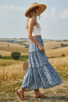 Women High Waist Boho Maxi Skirt