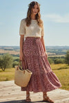 Women's Boho Floral Print Maxi Skirt