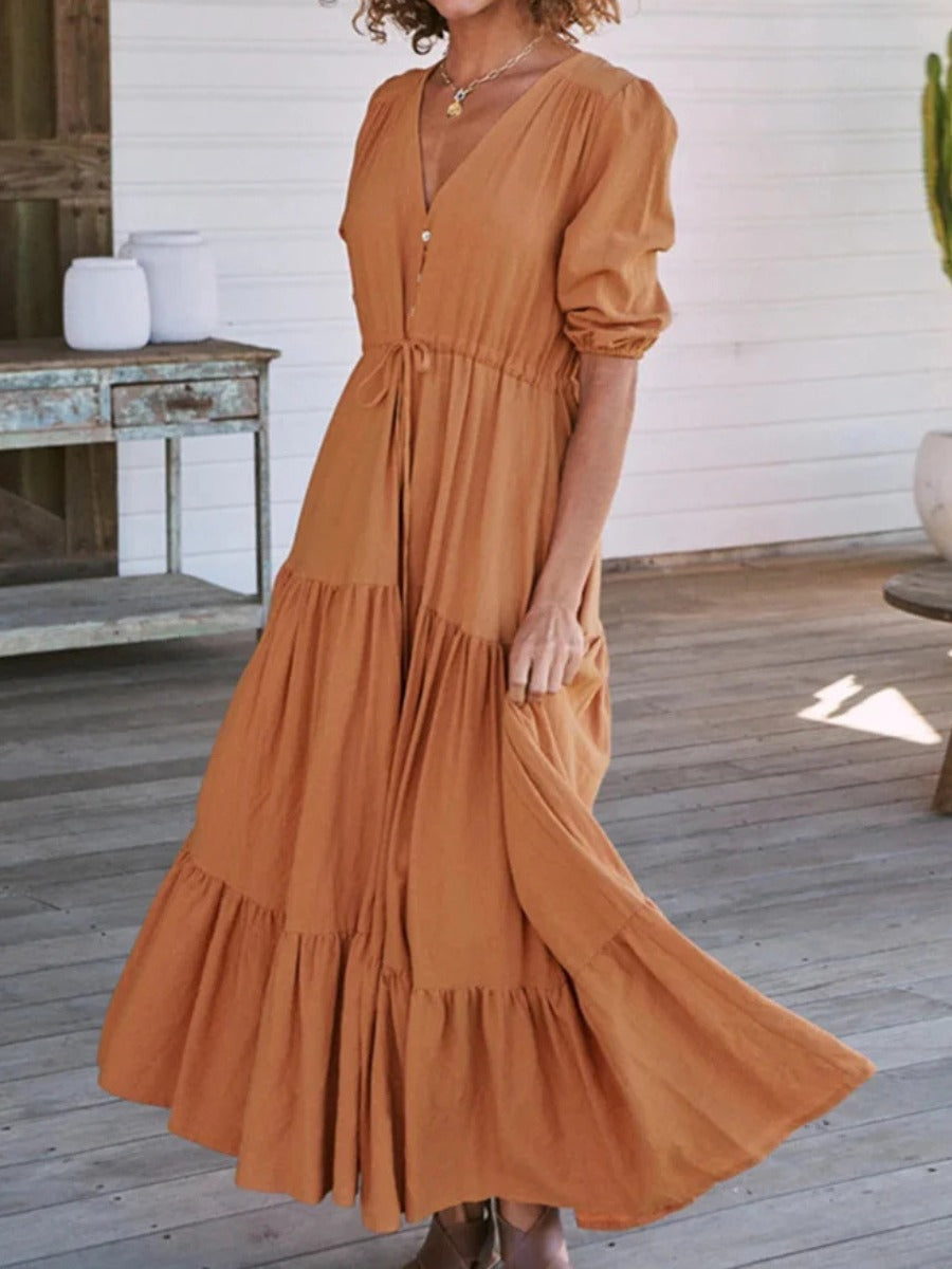 Womens Boho Midi Dress