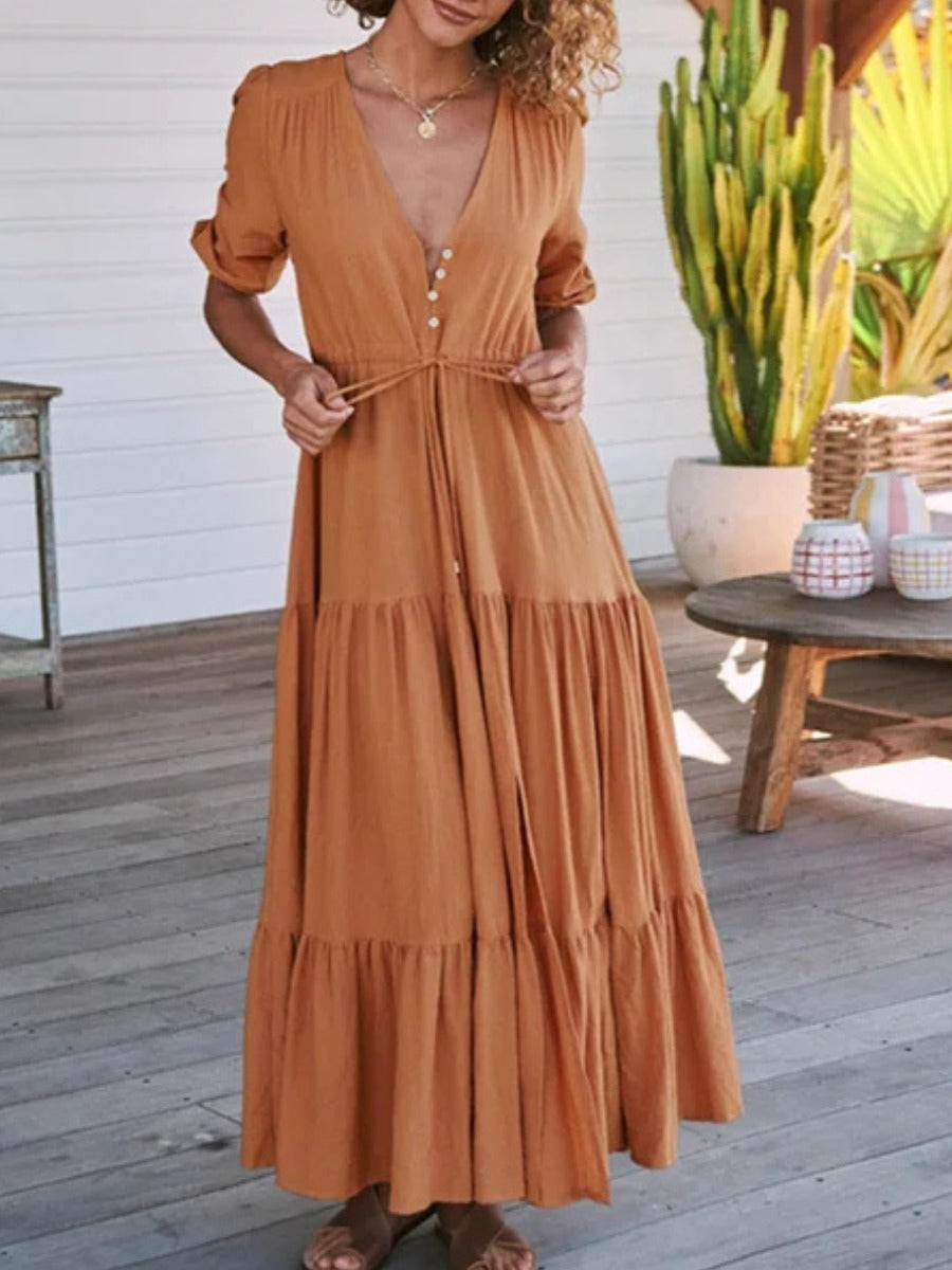 Womens Boho Midi Dress