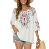 Womens White Boho Blouse