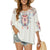Womens White Boho Blouse