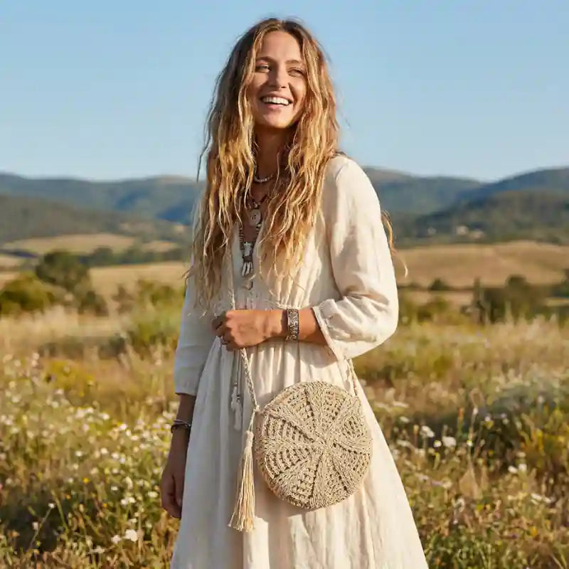 Woven Straw Crossbody Bag