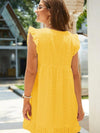 YELLOW BOHO MINI DRESS WITH EMBROIDERIES