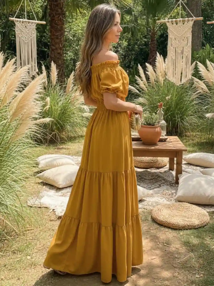Yellow Boho Maxi Dress