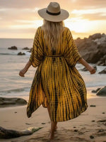 Yellow Boho Tie Dye Beach Kimono