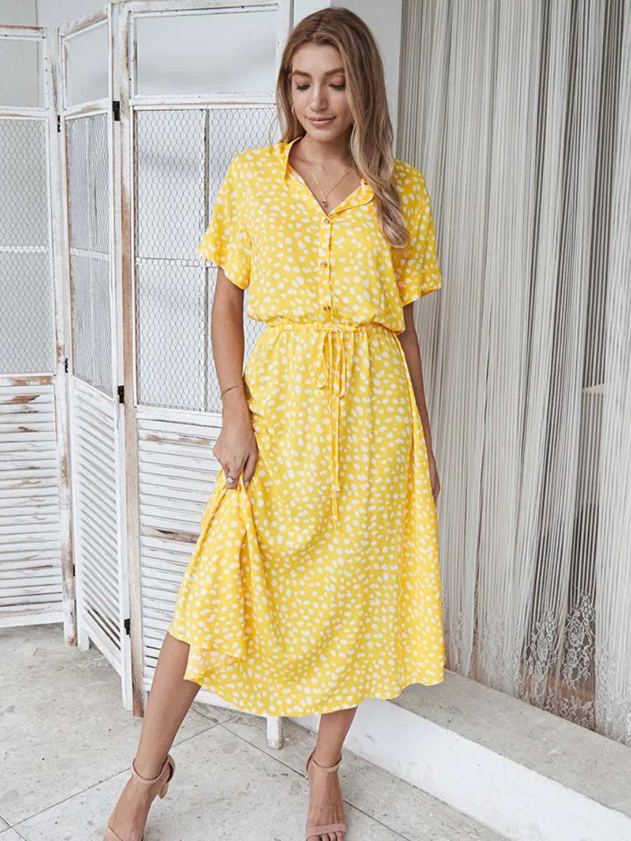 Yellow Maxi Dress Boho