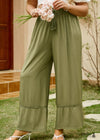 Boho Flare Pants khaki green