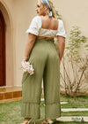 Boho Flare Pants khaki green