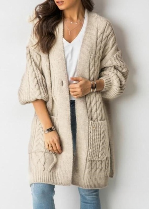 Beige Boho Cardigan Coat