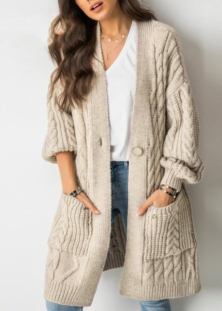 Beige Boho Cardigan Coat