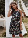 Black Bohemian style Floral dress