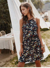 Black Bohemian style Floral dress