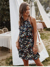 Black Bohemian style Floral dress