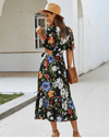 Black Floral Bohemian Long Dress