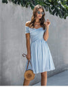 Blue Bohemian Dress with Stripes dress