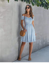 Blue Bohemian Dress with Stripes dress