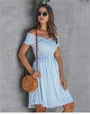 Blue Bohemian Dress with Stripes dress