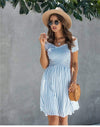 Blue Bohemian Dress with Stripes dress