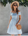 Blue Bohemian Dress with Stripes dress