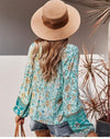 Blue Boho Blouse