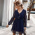 Blue Navy Boho Mini Dress