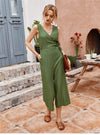 Bohemian Mid-Length Jumpsuit in Army Green