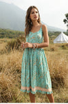 Bohemian Midi Dress in Green