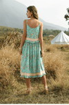 Bohemian Midi Dress in Green