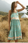 Bohemian Midi Dress in Green