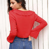 Bohemian Ruffled Red Crop Top