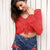 Bohemian Ruffled Red Crop Top